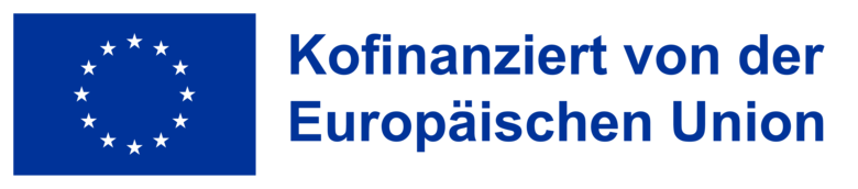 EU Logo mit Aufschrift »Co-Finanziert von der Europäischen Union