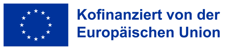 EU Logo mit Aufschrift »Co-Finanziert von der Europäischen Union